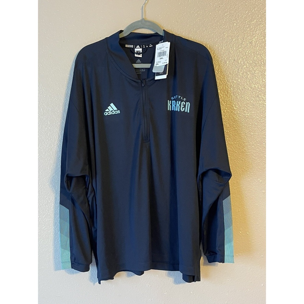 Men's‎ 2XL NWT Adidas Seattle Kraken NHL Quarter Zip Jacket